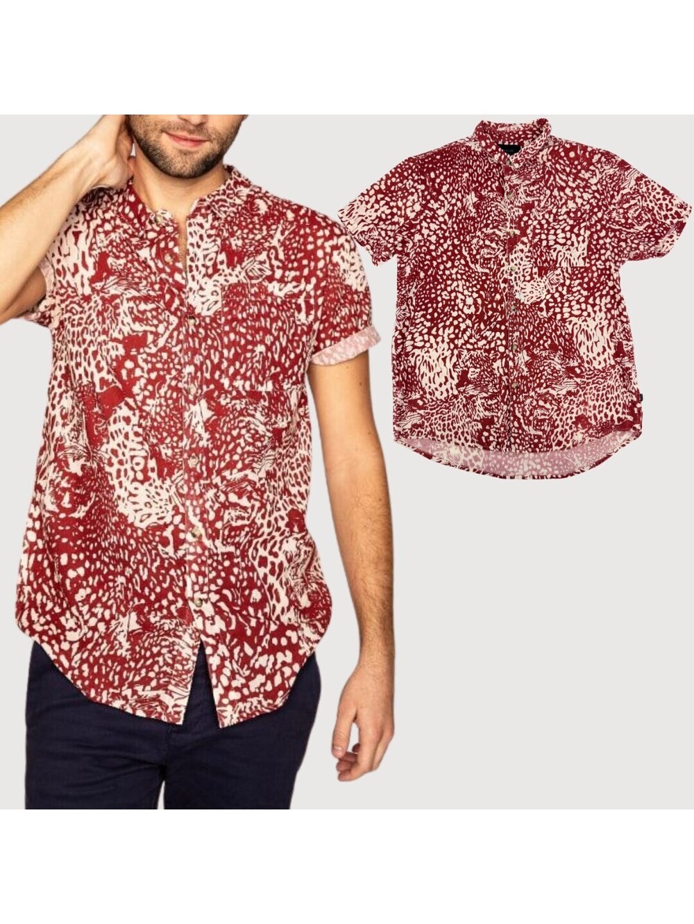 Rolla's Beach Boy Animal Print Shirt M Cotton